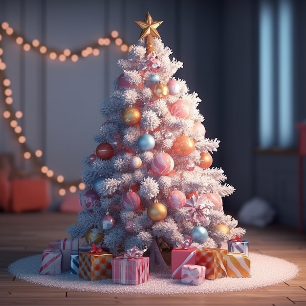 Most beautiful christmas tree decorations images Generative AI