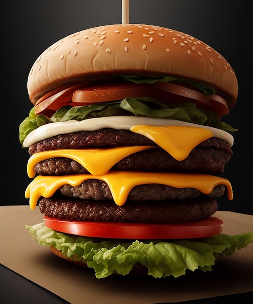 Most Tastiest Burger dark background