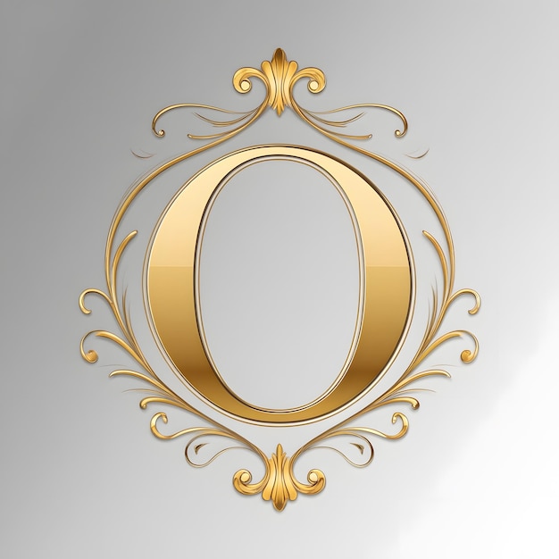 The most unique elegant and beautiful looking gold letter O written in a calligraphy style