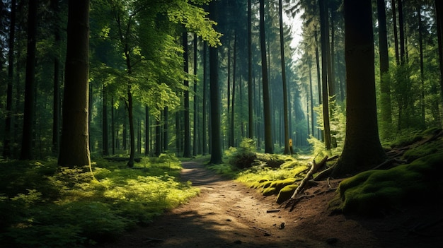 Most wonderful thick green forest nature images Ai generated art