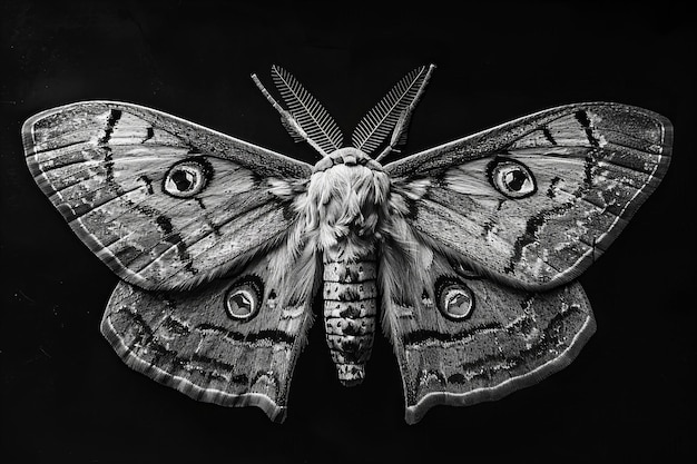 a moth with a large eye and a large eye