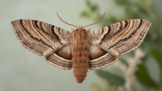 Photo a moth with a long tail is shown in the picture