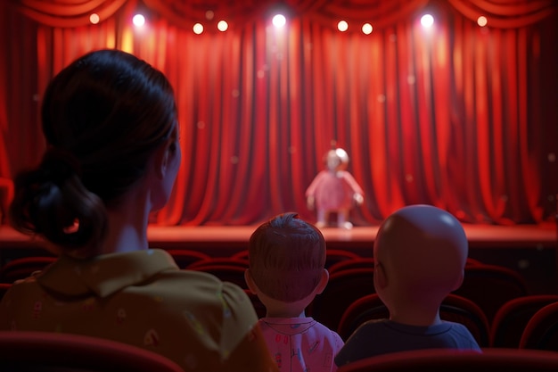 Mother and baby attending a baby sensory puppet sh