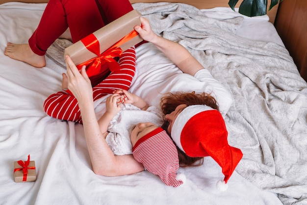 Mother and baby having fun and relaxing at home