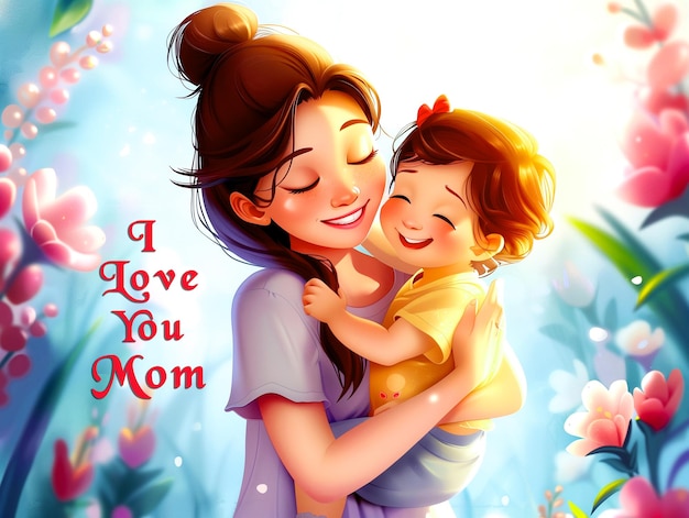 a mother and child hug and say love you