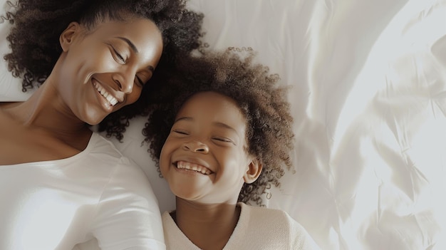 Mother and Child Sharing Joyful Laughter Together