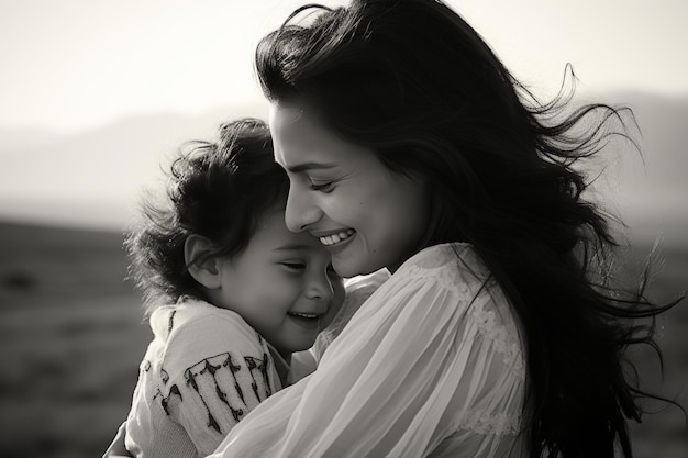 Mother and children bonding through affectionate moments on happy mothers day celebration