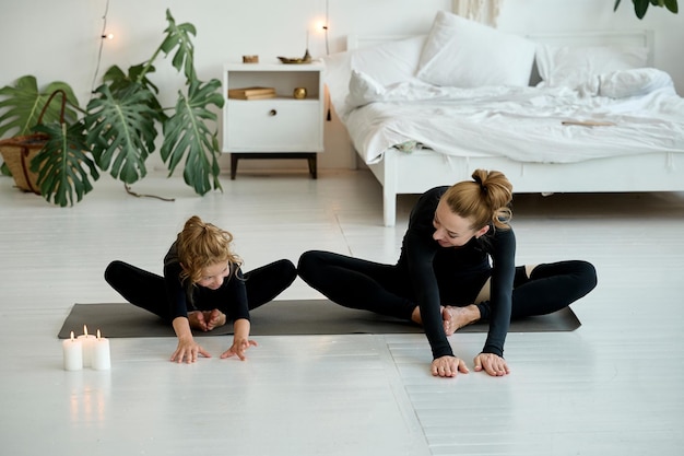 Mother and daughter active