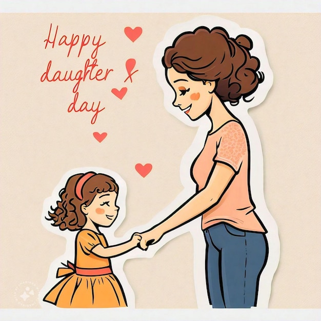 a mother and daughter are holding hands and the words happy father day