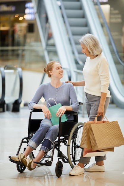 Mother and daughter in the mall