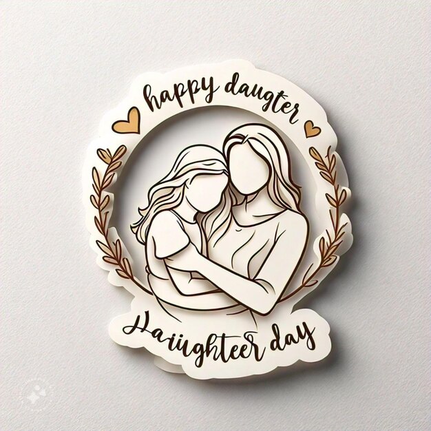 Photo a mother and daughter picture with a quote that says happy day