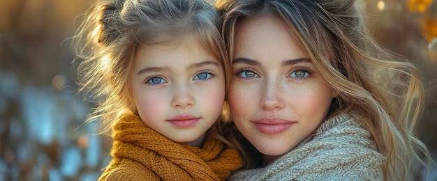 Mother and Daughter Sharing a Tender Moment CloseUp Portrait