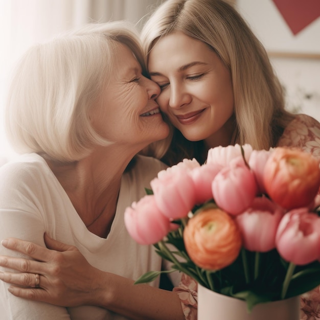 Mother and Daughter Smiling Portrait