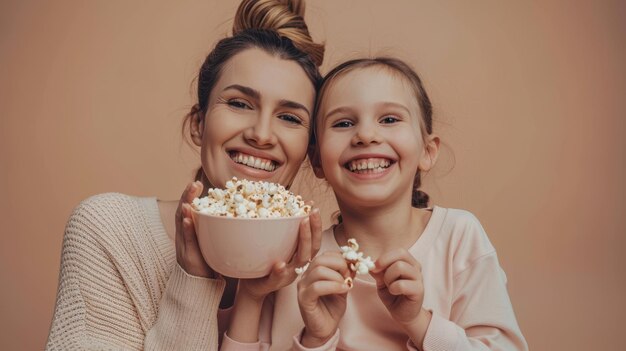 Photo a mother and daughter smiling