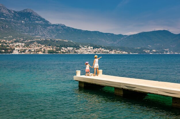 Mother and daughter travelling in Montenegro