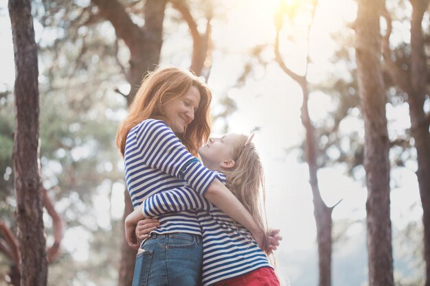 Mother and daughter on a walk