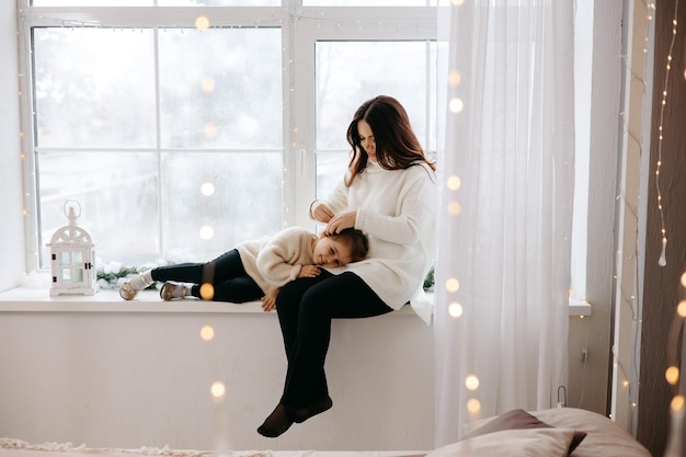 mother and daughter winter holidays