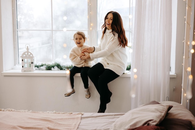 mother and daughter winter holidays