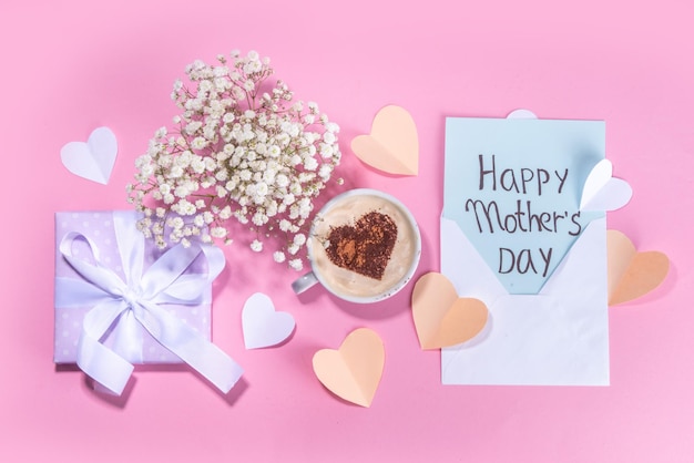 Mother day pastel colored pink background