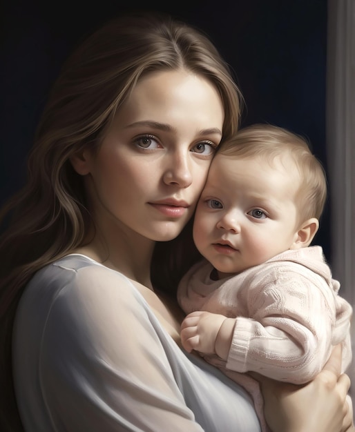 Mother holding baby Jpg