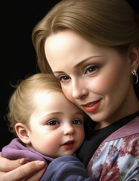 Mother holding her baby in her arms JPG