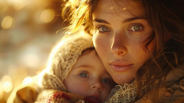 Mother Holding Small Child