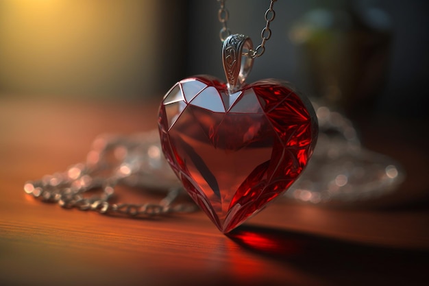 Mother's Day Mother's Red Heart Shaped Necklace or Mother's Love Necklace The heart became the symbol present on special dates such as Mother's Day and important personal dates for the family