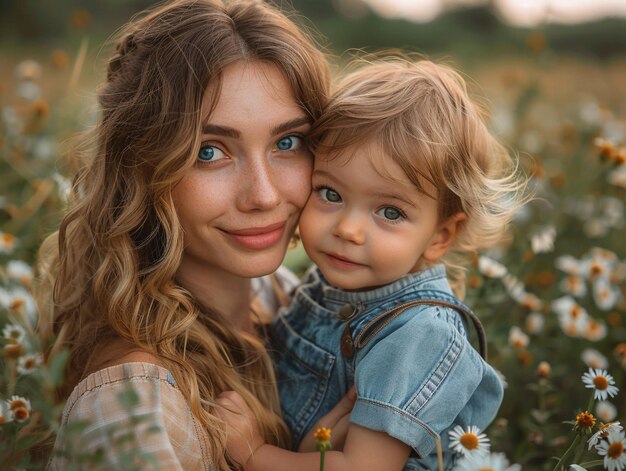 Photo mother and son love