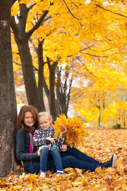 Mother with daughter outdoors