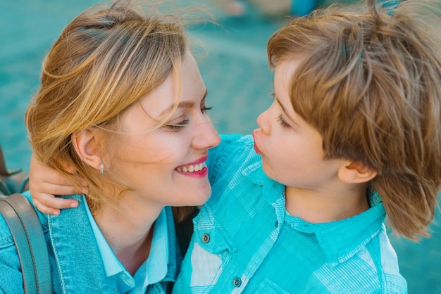 Motherhood child with mom eat icecream outdoor junk kids food delicious summer ice cream