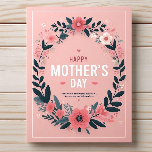 Photo a mothers day card with floral decoration