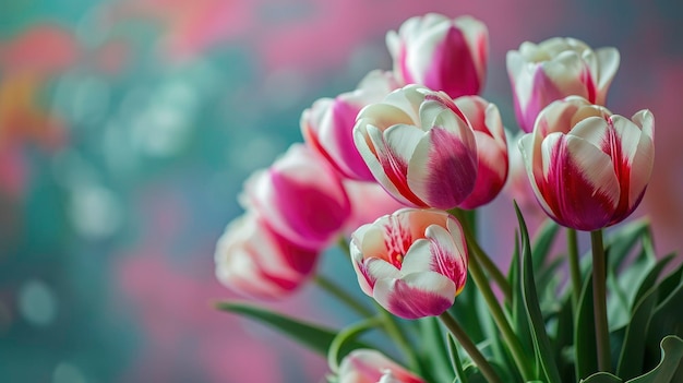 Mothers Day greeting card professional photo of beautiful tulips