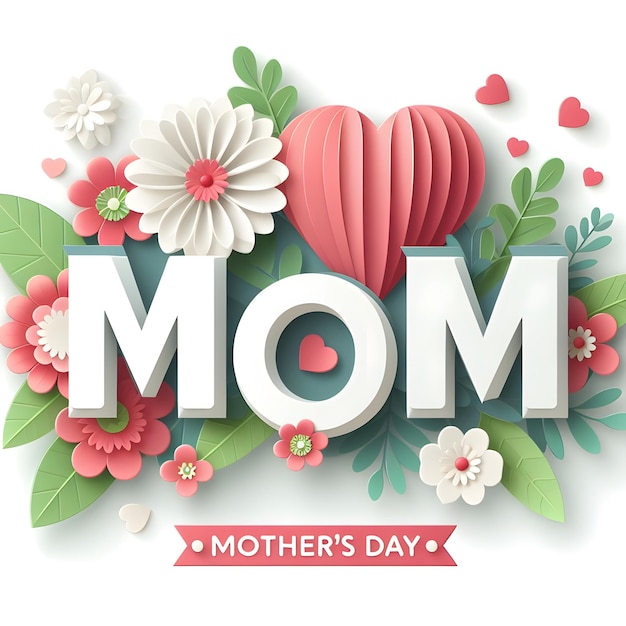 a mothers day poster with flowers and a mothers day text