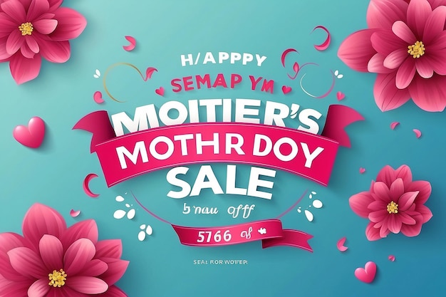 Photo mothers day sale text vector banner design happy mothers day seasonal promotion special