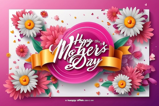 Mothers day sale text vector banner design Happy mothers day seasonal promotion special