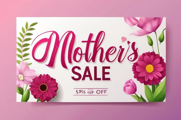 Mothers day sale text vector banner design Happy mothers day seasonal promotion special