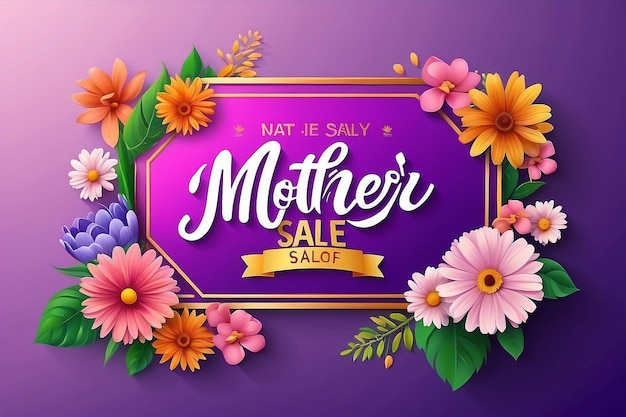 Photo mothers day sale text vector banner design happy mothers day seasonal promotion special