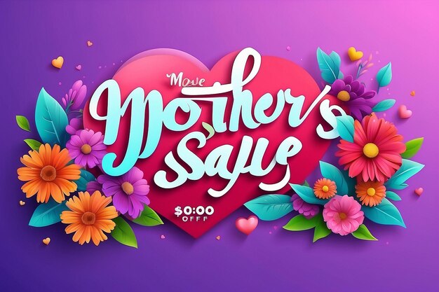 Photo mothers day sale text vector banner design happy mothers day seasonal promotion special