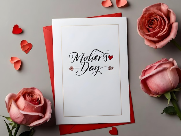 Photo mothers day wishing card with colorful flowers