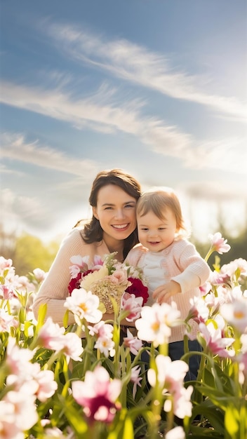 Mothers romantic beautiful day blooming