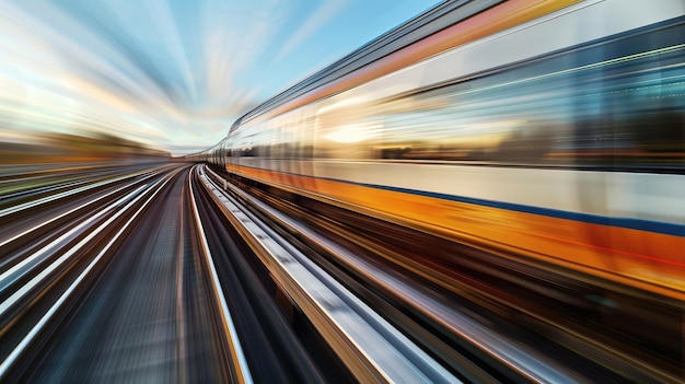 Photo motion blur of fastmoving train