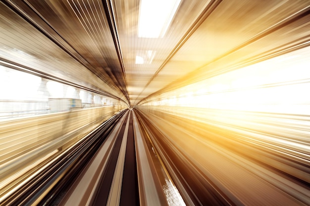 Motion blur of Japanese mono rail