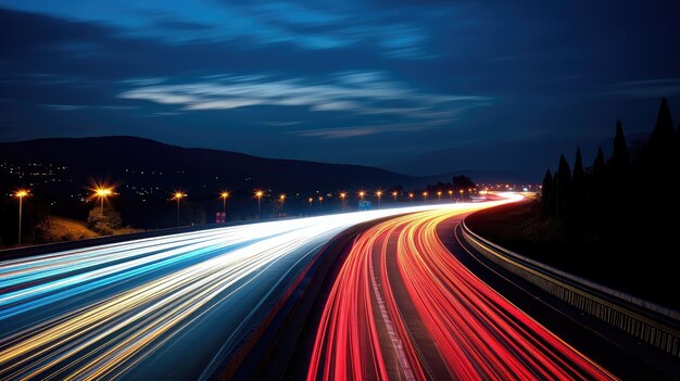 Motion car light trails