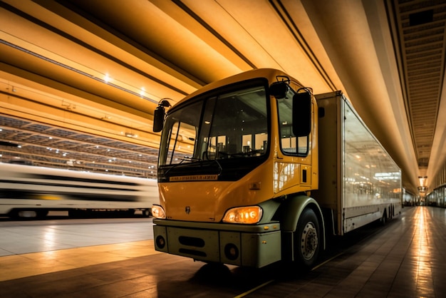 a motion image of a truck on a road showcasing the logistics and transportation profession