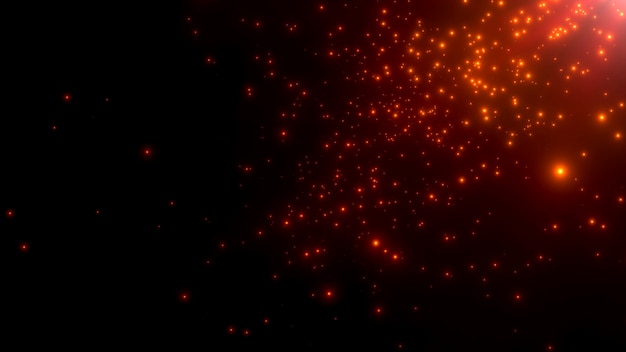 Motion red particles and stars in galaxy, abstract background. Elegant and luxury 3d illustration style for cosmos and holidays template