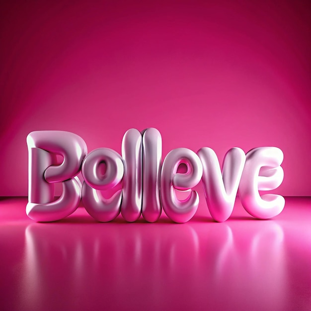 Photo motivational chrome typography empowering words in pink and green