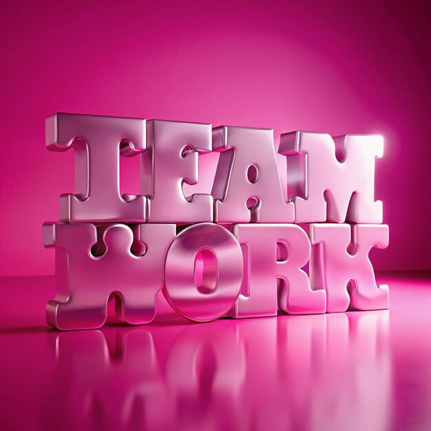 Photo motivational chrome typography empowering words in pink and green