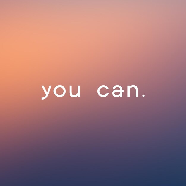 Photo motivational hand drawn lettering on gradient background