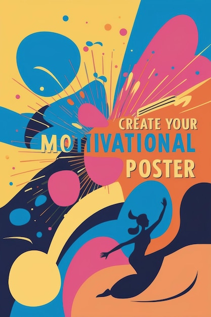 Photo motivational poster template with stylish background design