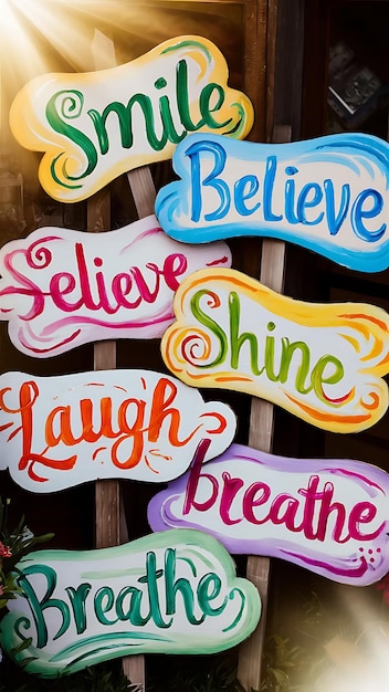 Motivational Quotes on Brightly Colored Canvas